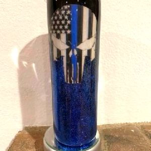 Custom Made Designer Tumbler Back The Blue Skull